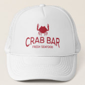 Crab Bar, vers zeevoedsel Logo Trucker Pet (Voorkant)