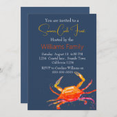 Crab Beach Kust Nautische zeevruchten Kook Kaart (Voorkant / Achterkant)