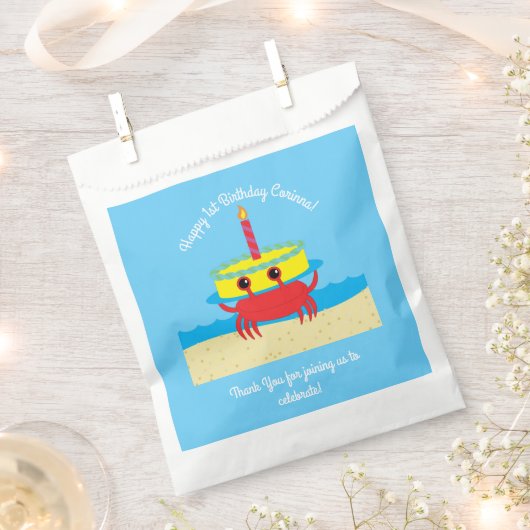 Crab Beach verjaardagsfeestje Bedankzakje (Geknipt)