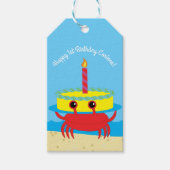 Crab Beach verjaardagsfeestje Cadeaulabel (Voorkant)