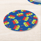 Crab Beach verjaardagsfeestje Ronde Kartonnen Onderzetter (Gebogen)