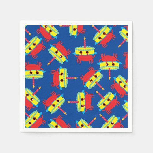 Crab Beach verjaardagsfeestje Servet (Voorkant)