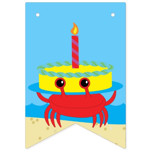 Crab Beach verjaardagsfeestje Vlaggetjes (Eerste vlag)