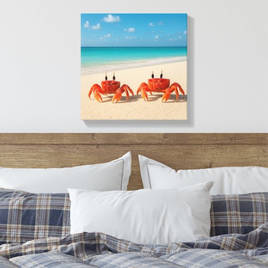 Crab Between Worlds - Edge in Sight Canvas Afdruk (Insitu (Slaapkamer))