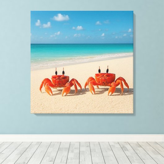 Crab Between Worlds - komt er aan Canvas Afdruk (Insitu (Houten vloer))