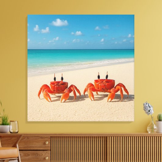 Crab Between Worlds - komt er aan Canvas Afdruk (Insitu (Woonkamer))
