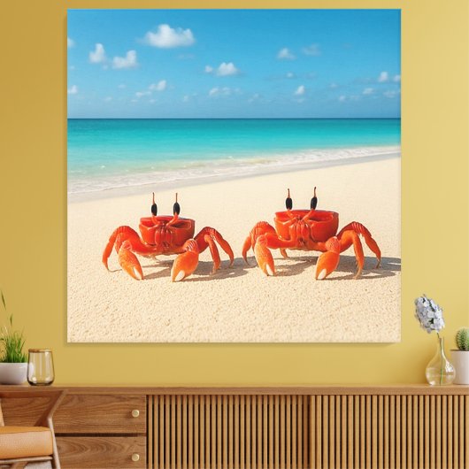 Crab Between Worlds - komt er aan Canvas Afdruk (Insitu (Woonkamer))