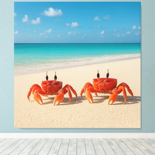 Crab Between Worlds - komt er aan Canvas Afdruk (Insitu (Houten vloer))
