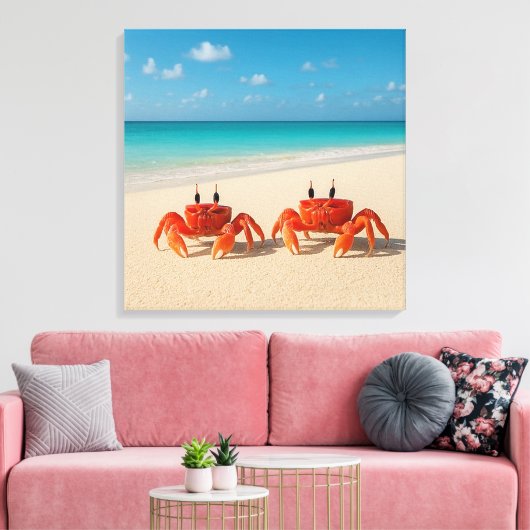 Crab Between Worlds - komt er aan Canvas Afdruk (Insitu (Woonkamer))