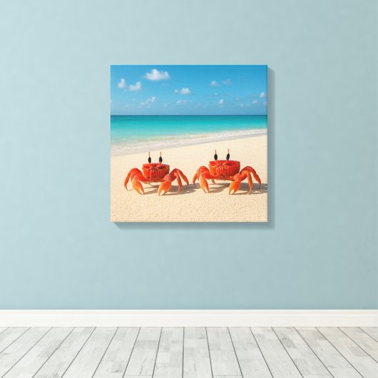 Crab Between Worlds - komt er aan Canvas Afdruk (Insitu (Houten vloer))
