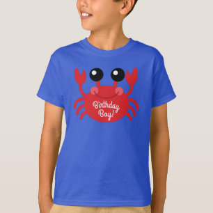 Crab Birthday Boy Cute Cartoon Kinder T-Shirt