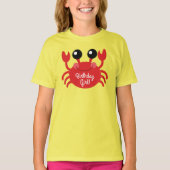 Crab Birthday Girl Cute Cartoon Kinder T-shirt (Voorkant)