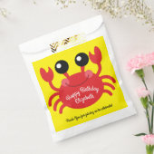 Crab Birthday Party Cute Cartoon Kinder Bedankzakje (Gezegeld)
