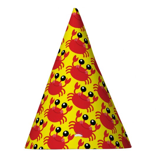 Crab Birthday Party Cute Cartoon Kinder Feesthoedjes (Rechts)