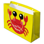 Crab Birthday Party Cute Cartoon Kinder Groot Cadeauzakje (Achterkant Gekanteld)