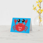 Crab Birthday Party Cute Cartoon Kinder Kaart (Gele Bloem)