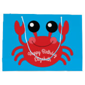 Crab Birthday Party Cute Cartoon Kinder Large Gift Groot Cadeauzakje (Achterkant)