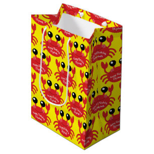 Crab Birthday Party Cute Cartoon Kinder Medium Cadeauzakje