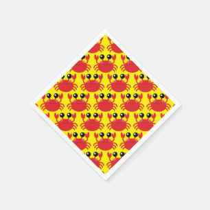 Crab Birthday Party Cute Cartoon Kinder Napkins Servet