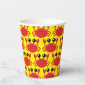 Crab Birthday Party Cute Cartoon Kinder Papieren Bekers (Voorkant)