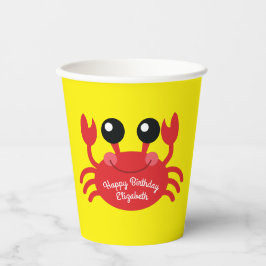Crab Birthday Party Cute Cartoon Kinder Papieren Bekers