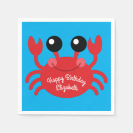 Crab Birthday Party Cute Cartoon Kinder Servet