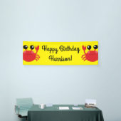 Crab Birthday Party Cute Cartoon Kinder Spandoek (Beurs)