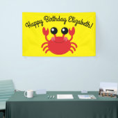 Crab Birthday Party Cute Cartoon Kinder Spandoek (Beurs)