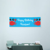 Crab Birthday Party Cute Cartoon Kinder Spandoek (Beurs)