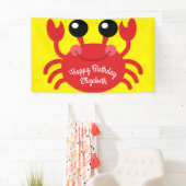 Crab Birthday Party Cute Cartoon Kinder Spandoek (Insitu)