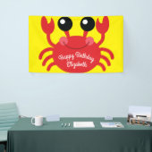 Crab Birthday Party Cute Cartoon Kinder Spandoek (Beurs)