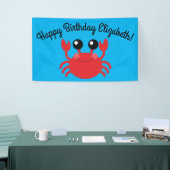 Crab Birthday Party Cute Cartoon Kinder Spandoek (Beurs)