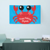 Crab Birthday Party Cute Cartoon Kinder Spandoek (Beurs)