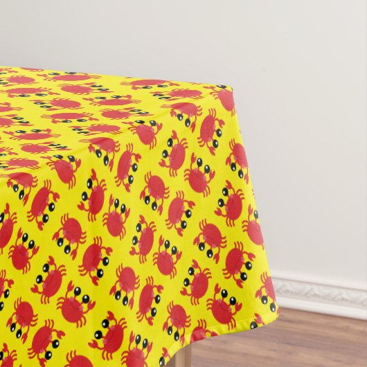 Crab Birthday Party Cute Cartoon Kinder Tafelkleed (Voorbeeld)
