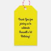 Crab Birthday Party Dank je dat je Cartoon Kindere Cadeaulabel (Achterkant)