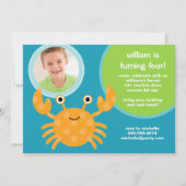 Crab Birthday Party Invitation Kaart (Voorkant)