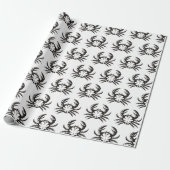 Crab Black Cadeaupapier (Uitgerold)