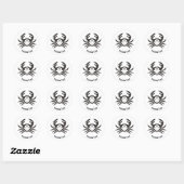 Crab Black Ronde Sticker (Vel)