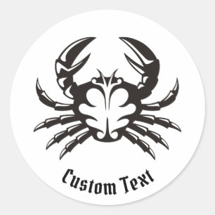 Crab Black Ronde Sticker