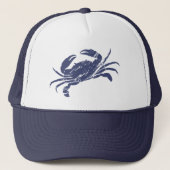 Crab Blue White Seafood Trucker Pet (Voorkant)