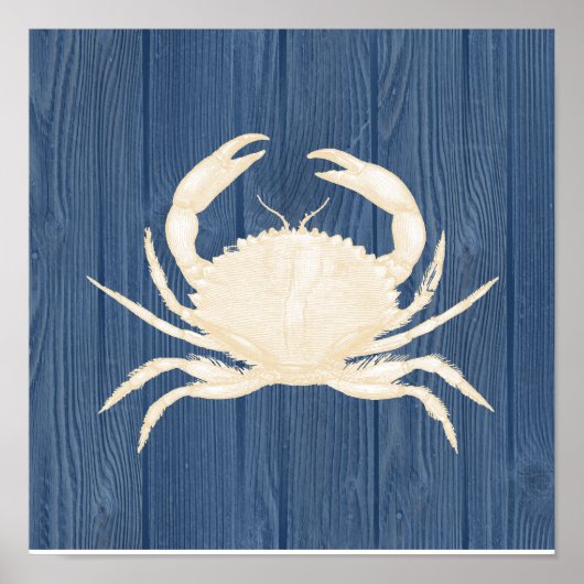 Crab  Blue Wood Beach Poster (Voorkant)