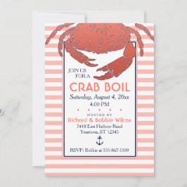 Crab Boil | Aangepaste uitnodiging voor marine/Cor