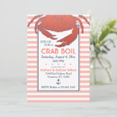 Crab Boil | Aangepaste uitnodiging voor marine/Cor (Staand voorkant)