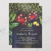 Crab Boil Beach Palm String Lights Baby shower Kaart (Voorkant / Achterkant)