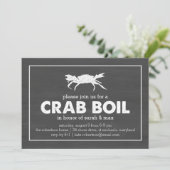 Crab Boil Black en White Chalkboard Kaart (Staand voorkant)
