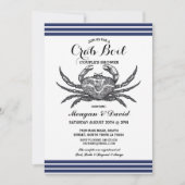 Crab Boil Engagement Party Check Blue Beach Kaart (Voorkant)