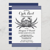 Crab Boil Engagement Party Check Blue Beach Kaart (Voorkant / Achterkant)