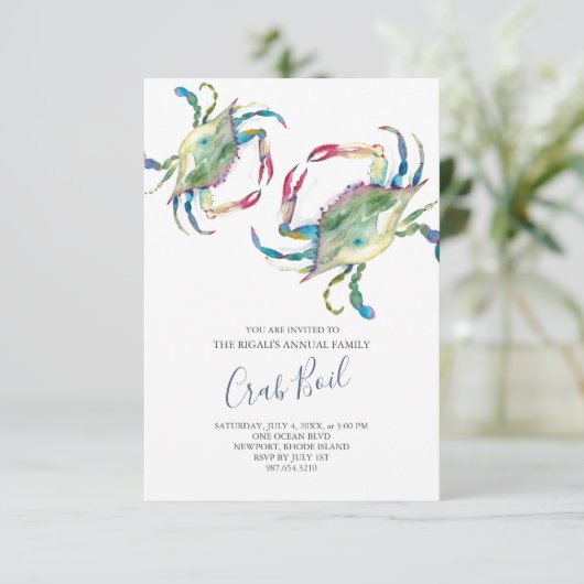 Crab Boil Family Summer Party Small Kaart (Staand voorkant)