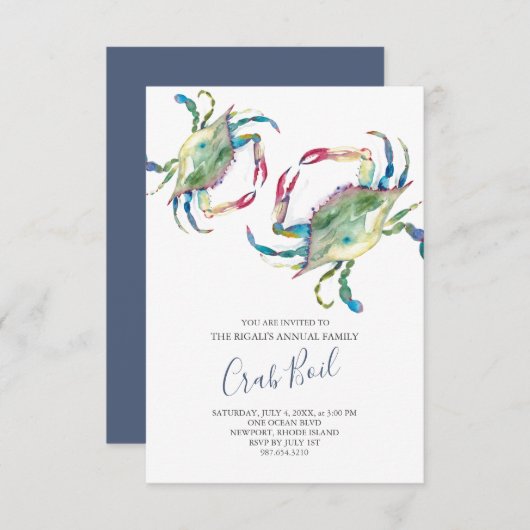 Crab Boil Family Summer Party Small Kaart (Voorkant / Achterkant)