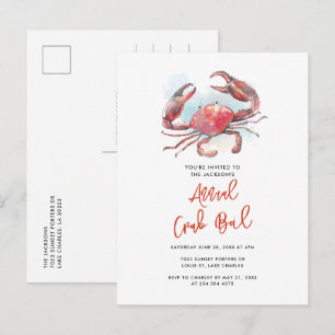 Crab Boil Family Summer Seafood Party Aankondigingskaart